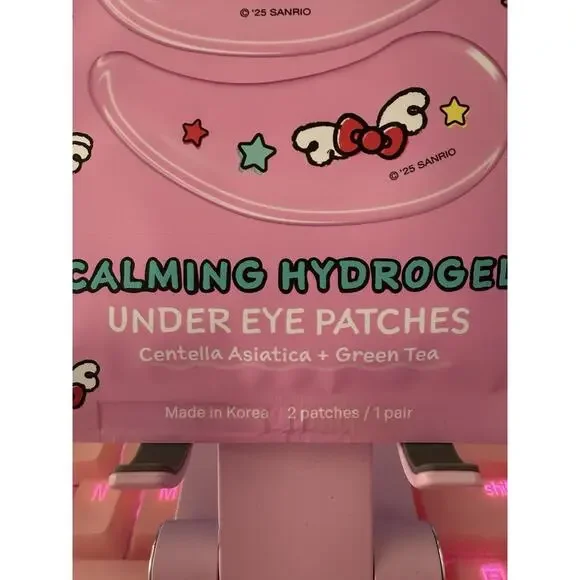 The Creme Shop Hello Kitty Under Eye Patches Calming Hydrogel Green Tea Asiatica - Picture 4 of 9